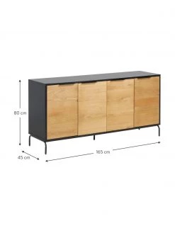 Sideboard Stellar mit Türen aus Eichenholzfurnier, B 165 x H 80 cm -Westwingnow Geschaft Sideboard Stellar mit Turen aus Eichenholzfurnier 2