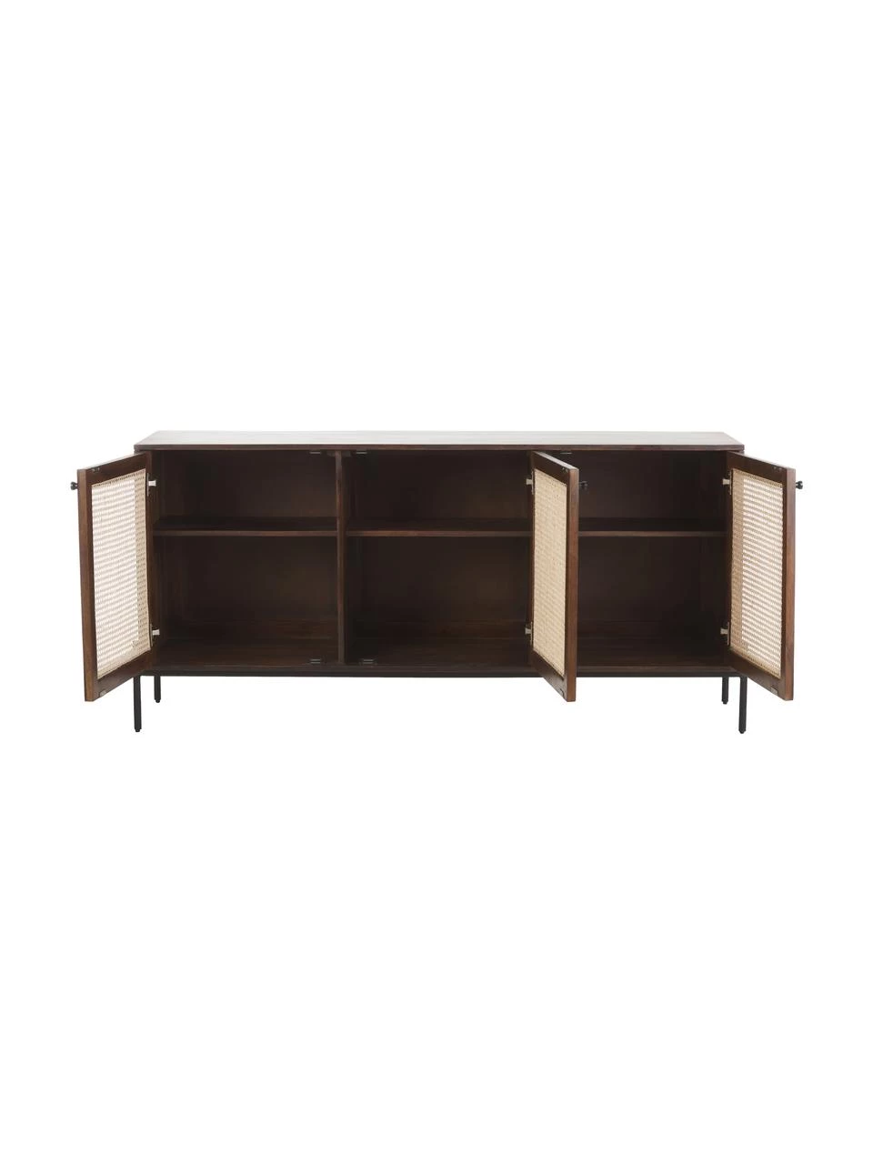 Westwing Collection Sideboard Vienna mit Wiener Geflecht in Dunkelbraun, B 165 x H 78 cm 4 Westwing Collection Sideboard Vienna mit Wiener Geflecht in Dunkelbraun, B 165 x H 78 cm – Bild 4
