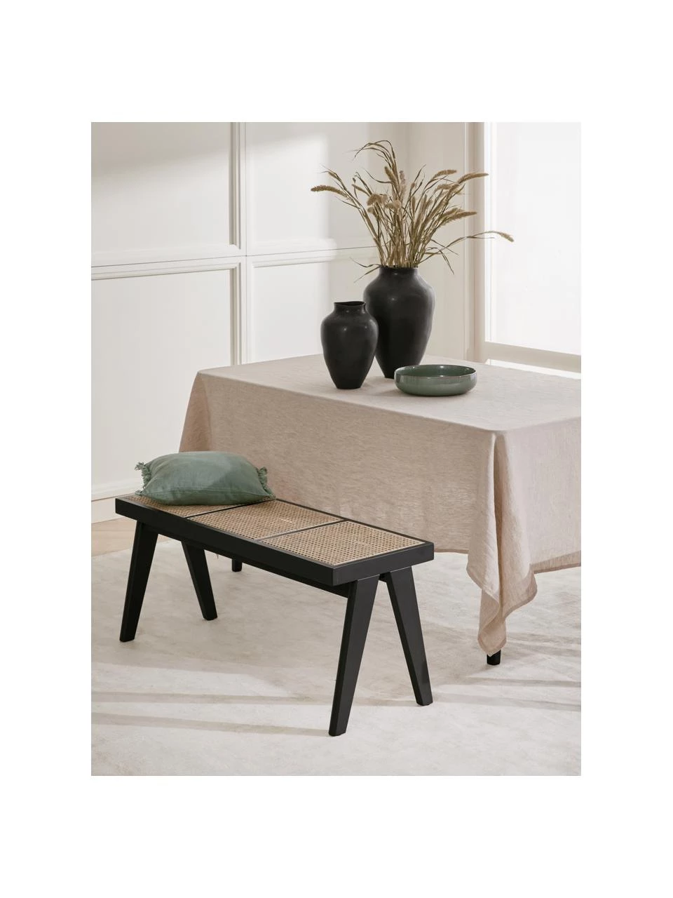 Westwing Collection Sitzbank Sissi mit Wiener Geflecht, B 110 x H 48 cm 2 Westwing Collection Sitzbank Sissi mit Wiener Geflecht, B 110 x H 48 cm – Bild 2