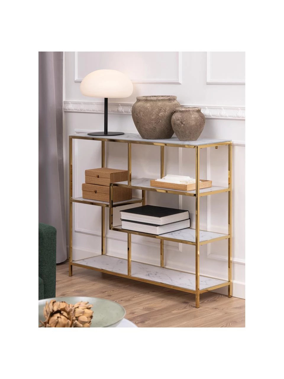 Standregal Aruba in Marmor-Optik, B 110 x H 90 cm 2 Standregal Aruba in Marmor-Optik, B 110 x H 90 cm – Bild 2