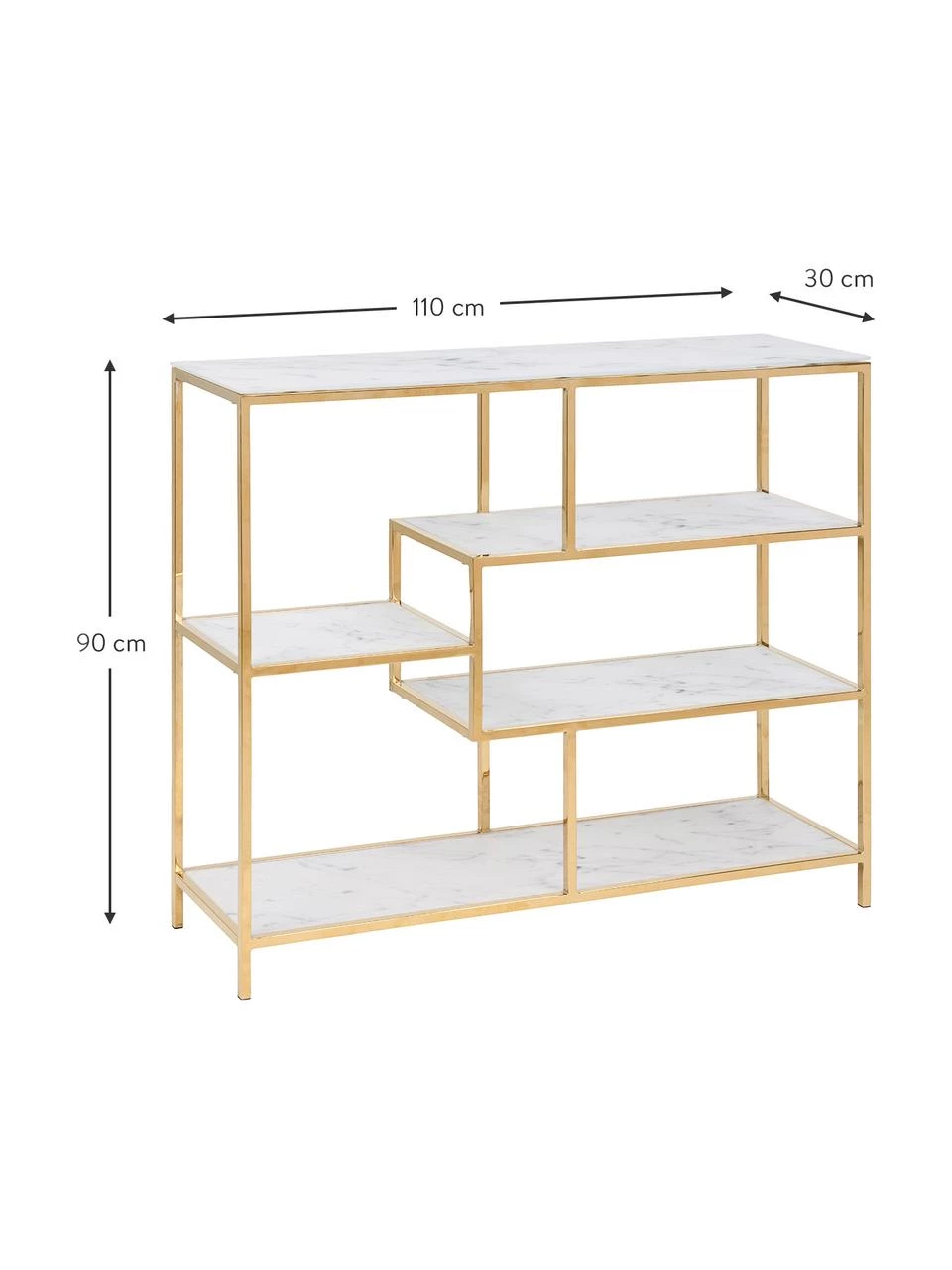 Standregal Aruba in Marmor-Optik, B 110 x H 90 cm 3 Standregal Aruba in Marmor-Optik, B 110 x H 90 cm – Bild 3
