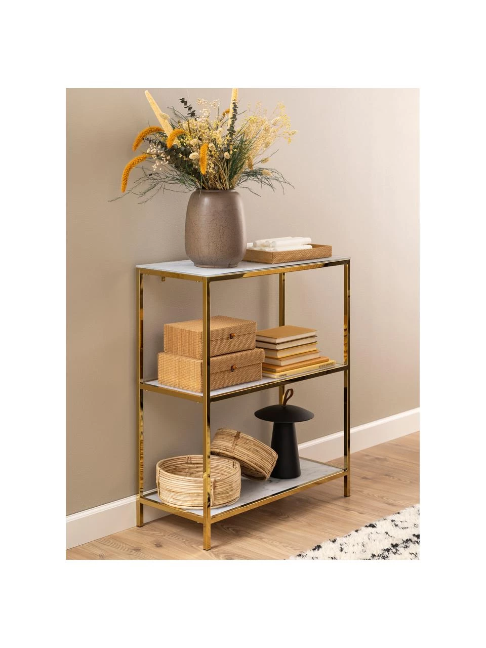 Standregal Aruba in Marmor-Optik, B 70 x H 80 cm 2 Standregal Aruba in Marmor-Optik, B 70 x H 80 cm – Bild 2