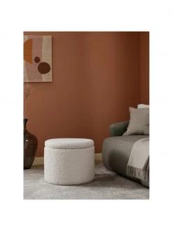 Westwing Collection Teddy-Hocker Alida mit Stauraum in Weiß, Ø 50 x H 42 cm -Westwingnow Geschaft Teddy Hocker Alida mit Stauraum in Weiss 2