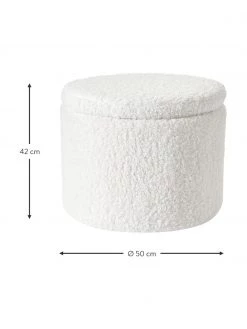 Westwing Collection Teddy-Hocker Alida mit Stauraum in Weiß, Ø 50 x H 42 cm -Westwingnow Geschaft Teddy Hocker Alida mit Stauraum in Weiss 3