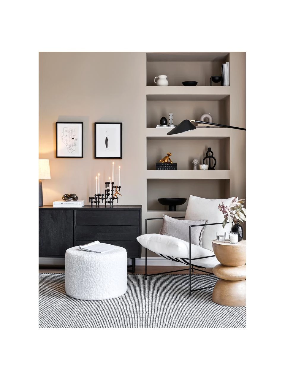 Westwing Collection Teddy-Hocker Daisy in Cremeweiß, Ø 54 x H 38 cm 2 Westwing Collection Teddy-Hocker Daisy in Cremeweiß, Ø 54 x H 38 cm – Bild 2