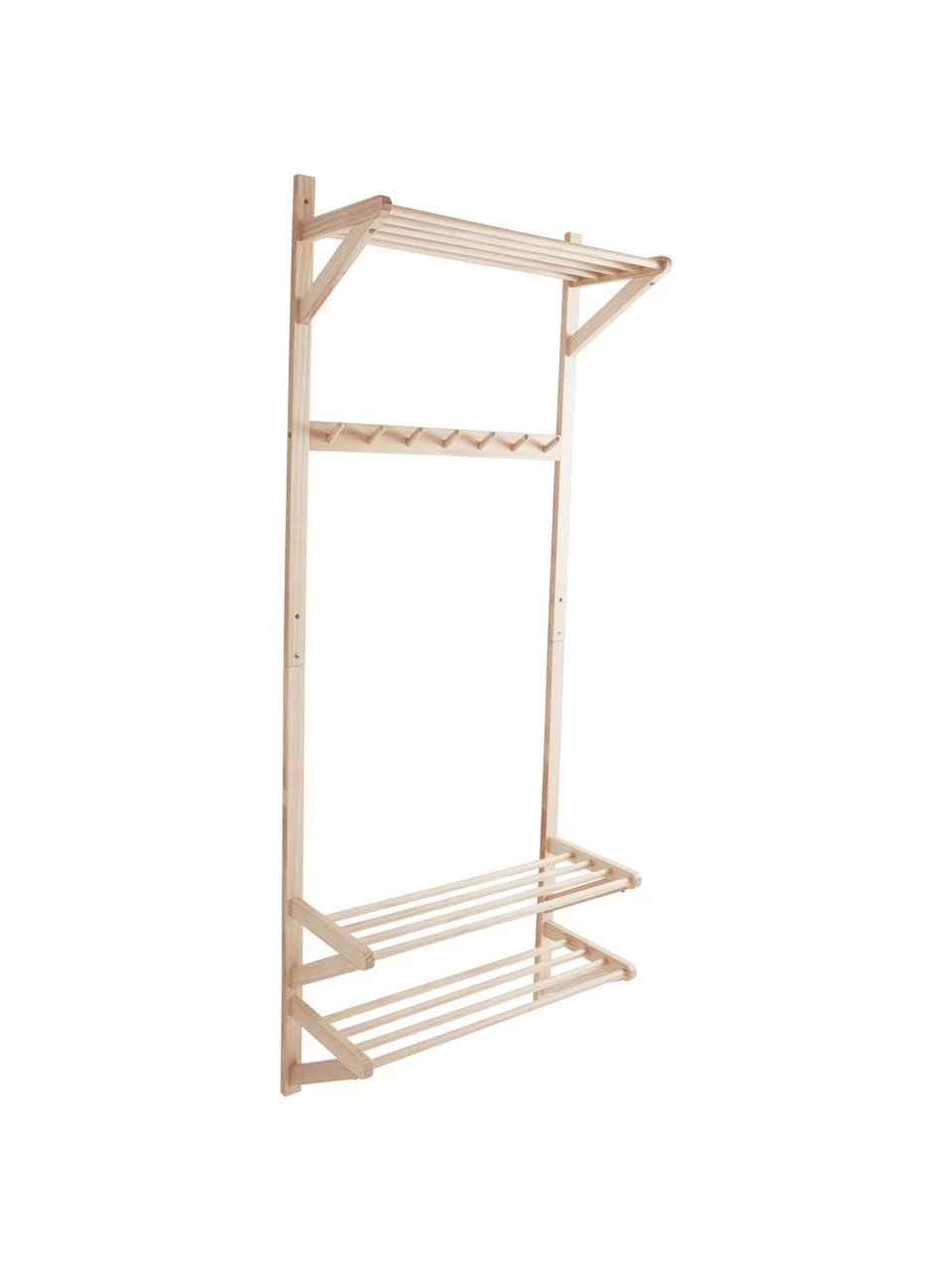 Jotex Wand-Garderobe Cole aus Kiefernholz, B 75 x T 32 cm 1 Jotex Wand-Garderobe Cole aus Kiefernholz, B 75 x T 32 cm