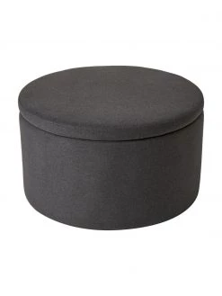 Westwing Collection XL Polsterhocker Alida mit Stauraum in Dunkelgrau, Ø 70 x H 42 cm -Westwingnow Geschaft XL Polsterhocker Alida mit Stauraum in Dunkelgrau 4