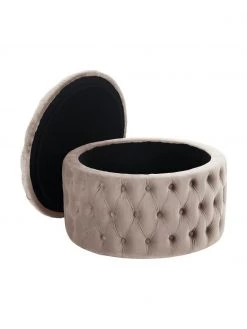 Westwing Collection XL Samt-Hocker Chiara mit Stauraum in Beige, Ø 70 x H 42 cm 10 Westwing Collection XL Samt-Hocker Chiara mit Stauraum in Beige, Ø 70 x H 42 cm -Westwingnow Geschaft XL Samt Hocker Chiara mit Stauraum in Beige 4