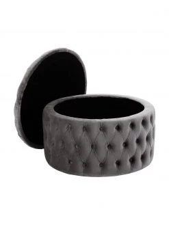 Westwing Collection XL Samt-Hocker Chiara mit Stauraum in Dunkelgrau, Ø 70 x H 42 cm 10 Westwing Collection XL Samt-Hocker Chiara mit Stauraum in Dunkelgrau, Ø 70 x H 42 cm -Westwingnow Geschaft XL Samt Hocker Chiara mit Stauraum in Dunkelgrau 4