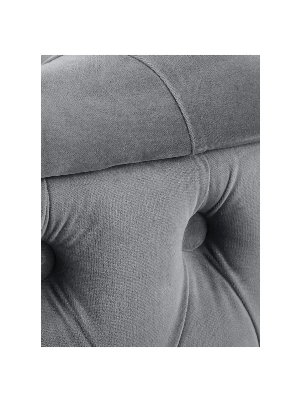 Westwing Collection XL Samt-Hocker Chiara mit Stauraum in Grau, Ø 70 x H 42 cm 6 Westwing Collection XL Samt-Hocker Chiara mit Stauraum in Grau, Ø 70 x H 42 cm – Bild 6