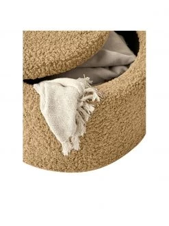 Westwing Collection XL Teddy-Hocker Alida mit Stauraum in Braun, Ø 70 x H 42 cm -Westwingnow Geschaft XL Teddy Hocker Alida mit Stauraum in Braun 3